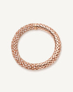 18k rose shiny finish gold 180 twister luxe champagne diamond on rose gold on white background