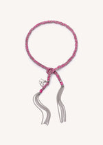 Silver Dream lucky bracelet with dream charm on white background.