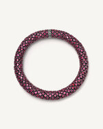 18k black gold 360 twister luxe rubies bracelet encased with pavé rubies on white background