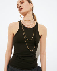 Carolina Bucci 40cm Discoball chain with Cuore pendant with a Rainbow pave of precious stones.