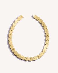 Back view of EveryDay necklace, brushed 18k yellow gold, engraved wish meanings, on white background