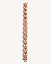 18k pink gold EveryDay bracelet with Patinato segments, Florentine Finish frosted gold, on white background