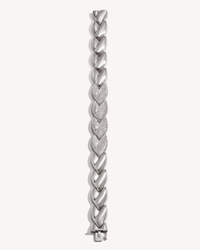 18k white gold EveryDay bracelet with Patinato segments, Florentine Finish frosted gold, on white background