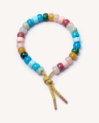 Carmel by the sea forte beads bracelet with sun coloured lurex cord with 18k pink gold caps