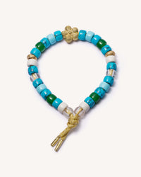Forte dei Marmi Forte beads Bracelet, with Sun lurex cord with 18k yellow gold caps and 18k yellow gold Fgl Fiore Bead