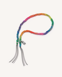 18k White gold neon strength lucky bracelet with scarab charm

