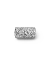 18k white florentine frosted finish gold Forte got lucky occhio Bead on white background