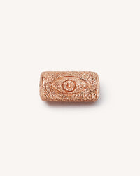 18k rose florentine frosted finish  gold Forte got lucky occhio Bead on white background