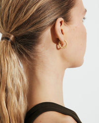 Florentine Finish Round Huggy Earrings