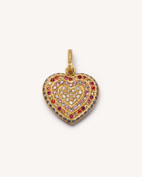 Rainbow Pavé Small Cuore Pendant