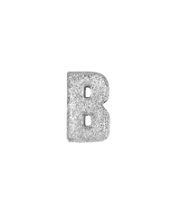 18k White gold florentine frosted finish letter B