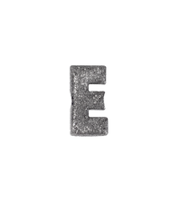 18k White gold florentine frosted finish letter E