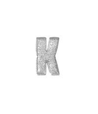 18k White gold florentine frosted finish letter K