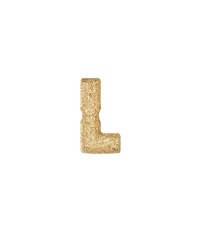 18k Yellow gold florentine frosted finish letter L 