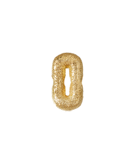 18k Yellow gold florentine frosted finish letter O