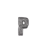 18k Black gold florentine frosted finish letter P 