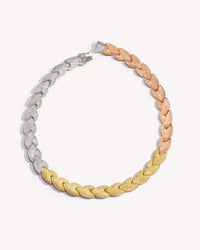 Carolina Bucci Florentine Finish Tricolour EveryDay braided necklace in 18k yellow, white and pink gold