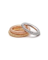 Florentine Finish Thick Ring Set Mix Gold