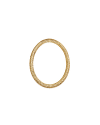 18k yellow florentine frosted finish gold large oval link on white background