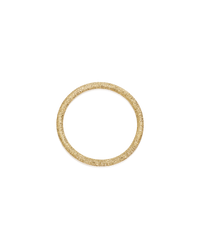 18k yellow florentine frosted finish gold large round link on white background
