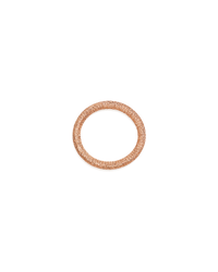 18k rose florentine frosted finish gold small round link on white background