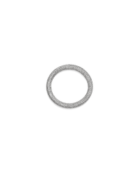 18k white florentine frosted finish gold small round link on white background