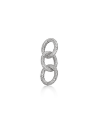 18k white florentine frosted finish gold three round links 