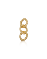 18k yellow florentine frosted finish gold three round links 