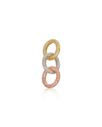 18k yellow, white, rose florentine frosted finish gold three round links 